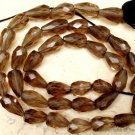 Smoky Quartz 11-13mm Faceted Topdrill Gemstone Beads 13.5" strand