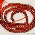 Micro Faceted Garnet 3.5-4mm Rondelle Gemstone Beads 13.5" Strand A++
