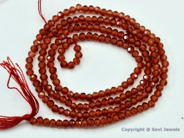 Micro Faceted Garnet 2mm Rondelle Gemstone Beads 13.25" Strand Top Quality A+++