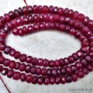 Precious Ruby 4-4.5mm Faceted Rondelle Gemstone Beads 16" Str 83 Ctw Grade "A-"