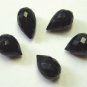 Black Onyx 11mm long x 8mm wide (3 loose Faceted Sidedrill Drops) 12 Ctw