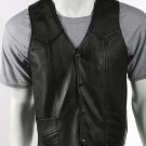 Men's Concealed Carry Leather Motorcycle Vest