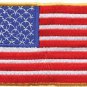 American Flag with Yellow Border Motorcycle Biker Vest Patch - Free Shipping