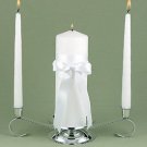 "Yours Truly" Wedding Unity Candle Set - White or Ivory