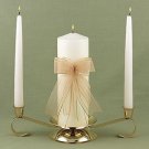  "Heart of Gold" Ivory Wedding Unity Candle Set
