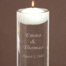Personalized Engraved Floating Wedding Unity Candle & Vase