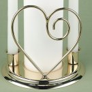 Contemporary Heart Wedding Unity Candle Holder - Brass or Silver