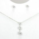 Past, Present, Future Cubic Zirconia Necklace and Earrings Set