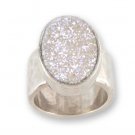 925 SILVER RING SET WITH AN Opal Druzy QUARTZ R185