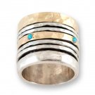 925 SILVER & 9K  GOLD SPINNING RING SET WITH Opal R153