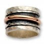 Sterling silver stainless steel mens SPINNER wedding ring band size 10 11 R236