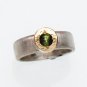 925 SILVER & 9K GOLD RING SET WITH A GREEN Tourmaline R289