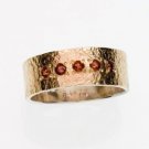 925 SILVER & 9K GOLD RING SET WITH Garnets R306
