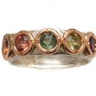 925 SILVER & 9K / 14K GOLD RING SET WITH Tourmaline R320