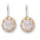 WOMEN LADY Drusy Druzy Agate Geode in 925 STERLING silver earrings E033D