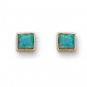 NEW Solid Pure yellow gold and blue fire OPAL ladies earrings 9ct gemstone E096