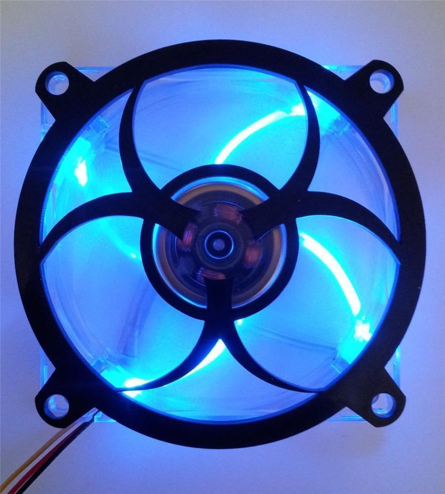 Custom Acrylic BIO HAZARD Computer Fan Grill 80mm 92mm 120mm 140mm Mod