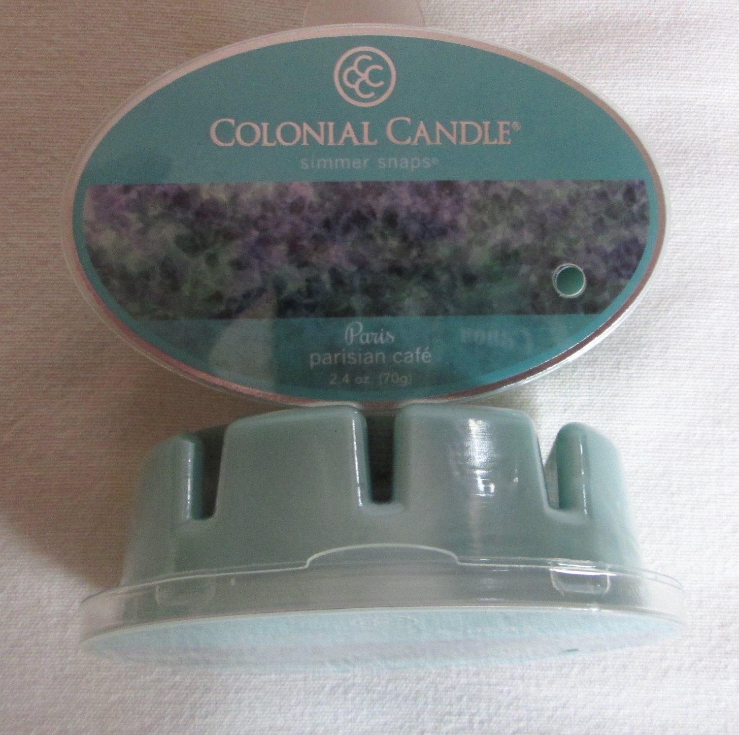 2 Colonial Candle Simmer Snaps"PARISIAN CAFE"2.4 oz wax melts/ tarts(Free Ship)