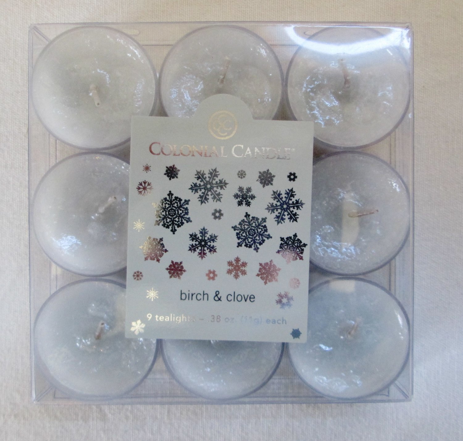 Colonial Candle BIRCH & CLOVE Tea Lights 9/ pack New
