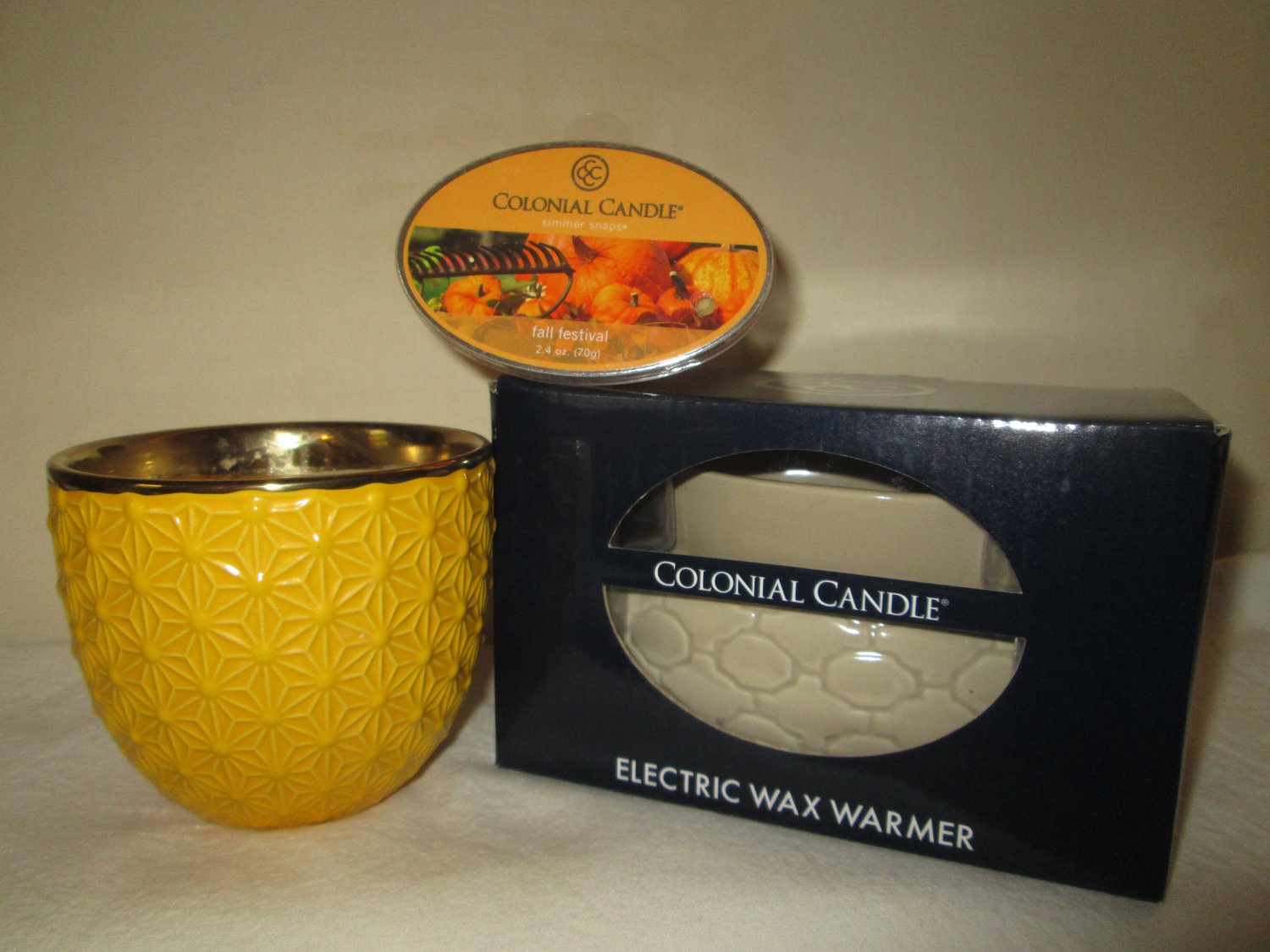 Colonial Candle Electric 2 in 1 Wax Warmer, 10 oz Jar & Tart Set, Boxed