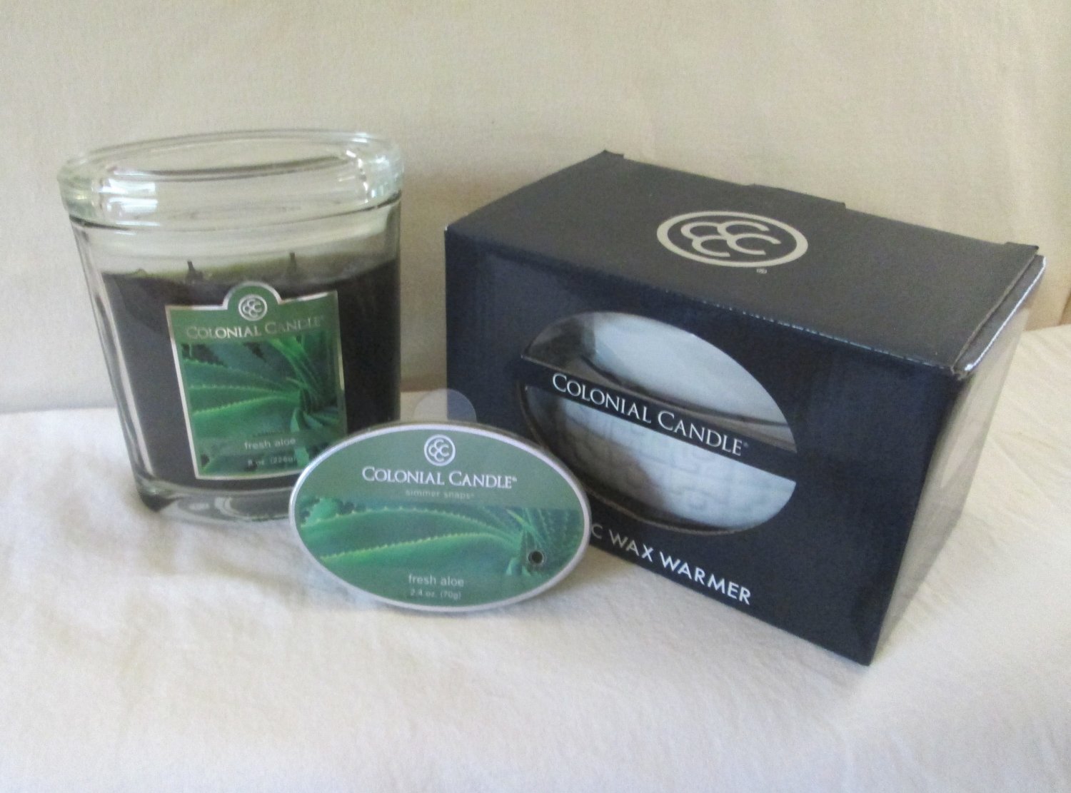 Colonial Candle Electric 2 in 1 Wax Warmer, 8 oz Jar & Tart Set, Boxed