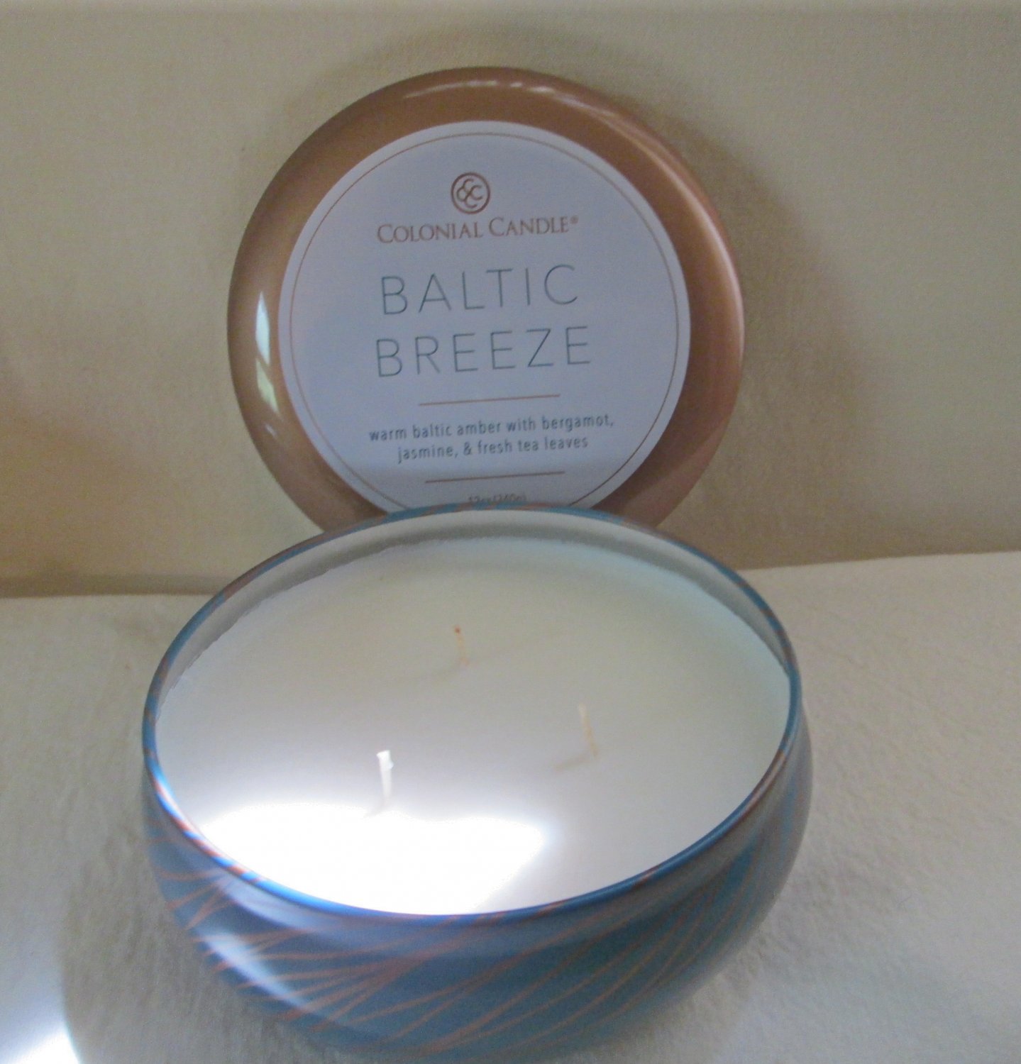 CCCC Colonial Candle Scented BALTIC BREEZE Tin 12 oz Soy Blend