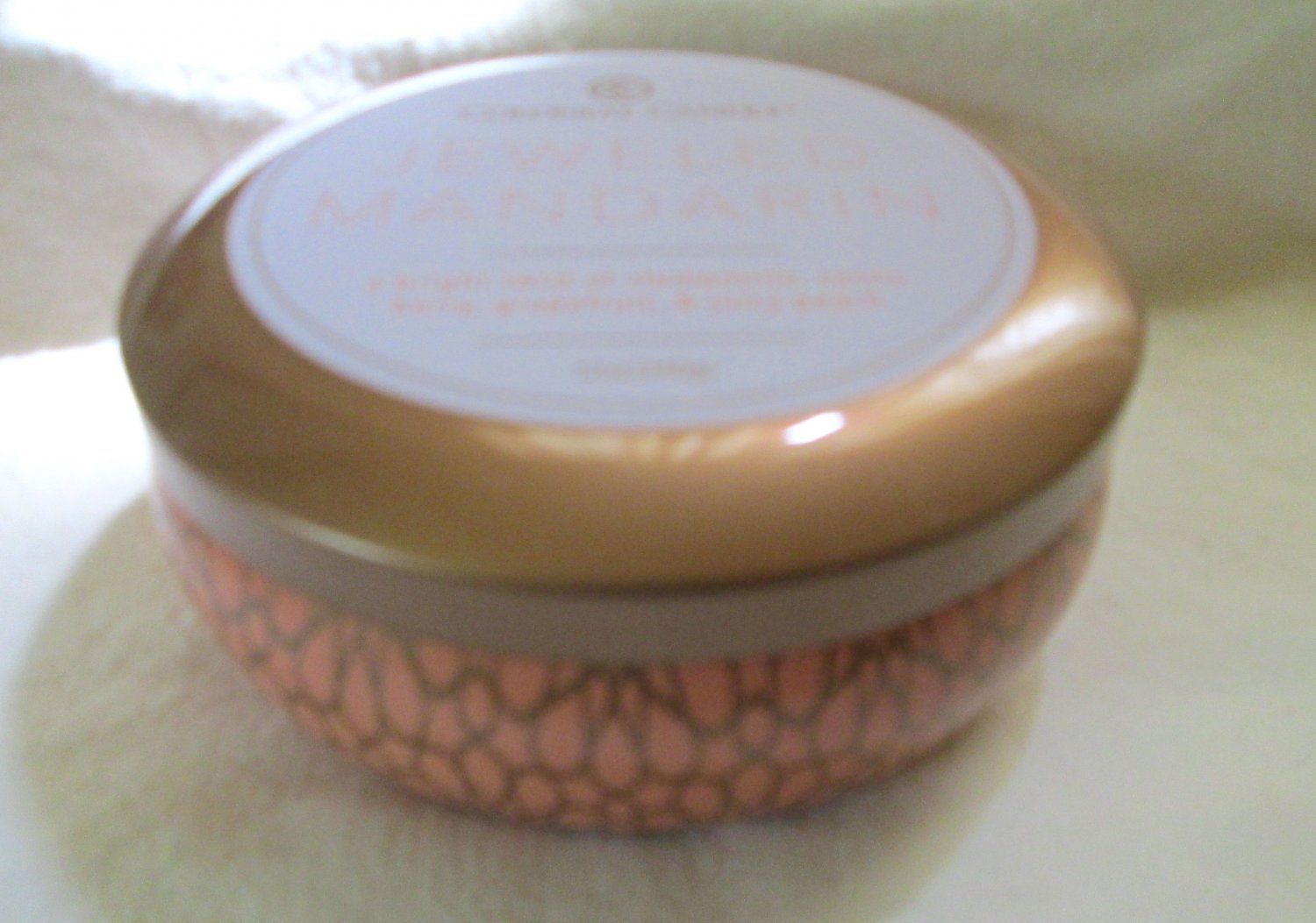 CCCC Colonial Candle Scented JEWELED MANDARIN Tin 12 oz Soy Blend