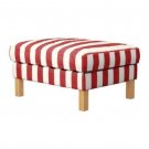 Ikea Karlstad Footstool Cover - Red/White