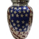 Large Size USA Flag Stars and Stripes Funeral Adult Memorial Urn For Human Ashes