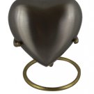 Mini Heart Shape Plain Keepsake Memorial Urn For Token Amount of Ash With Stand