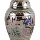 Small Size Keepsake Memorial Lattice Floral Cremation Urn For Ashe With Velvet Box