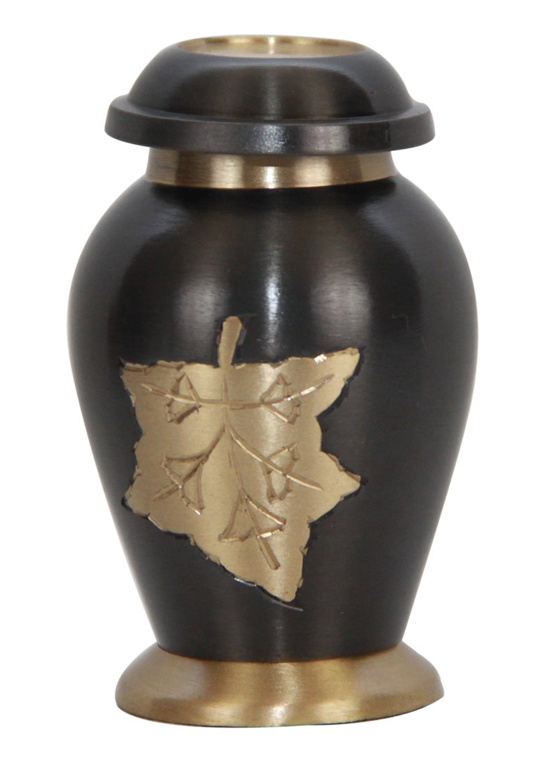Mini Memorial Prairie Wheat Keepsake Cremation Urn For Ashes With Velvet Box