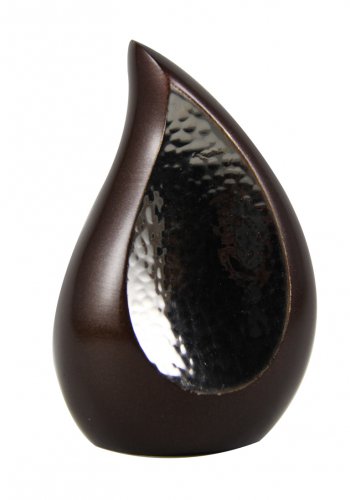 Teardrop Keepsake Funeral Urn with Black and Bronze Color Finish