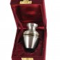 Mini Engravable Classic Pewter Keepsake Cremation Urn For Ashes With Velvet Box