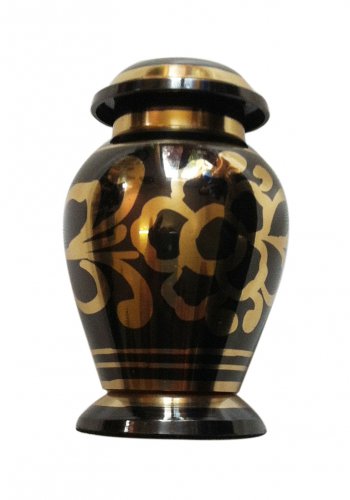 Rainbow Floral Keepsake Funeral Brass Urn