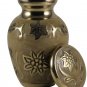 Small Size Gold Leaf Cream Keepsake Memorial Urn For Ashes With Velvet Box
