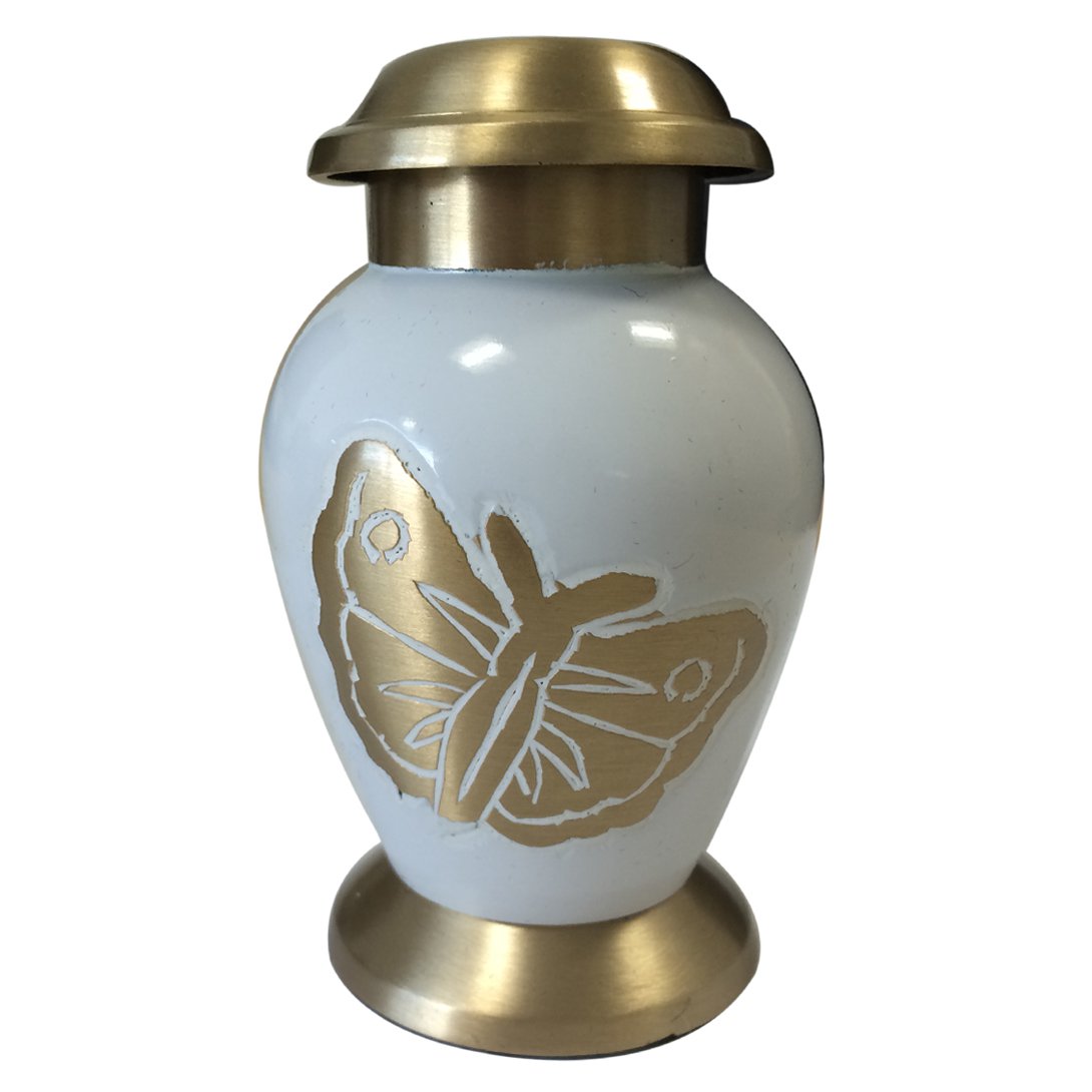 Butterfly Funeral Keepsake Gold Color Urn