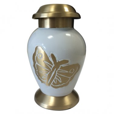Butterfly Funeral Keepsake Gold Color Urn