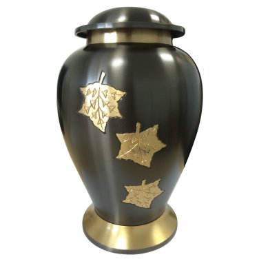 Large Size Dove Falling Leaves Adult Funeral Memorial Brass Urn For Ashes
