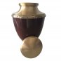 Maroon Antique Engraved Border Adult Funeral Urn