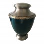 Blue Antique Engraved Border Adult Funeral Urn