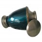 Blue Antique Engraved Border Adult Funeral Urn