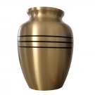 Big Size Classic Three Bands Child Cremation Memorial Urn in Gold Color For Baby Ashes