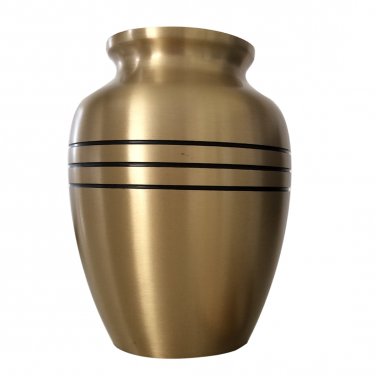 Big Size Classic Three Bands Child Cremation Memorial Urn in Gold Color For Baby Ashes