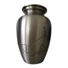 Dog Memorial Classic Pewter Cremation Urn For Pet Ashes