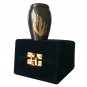 Mini Keepsake Memorial Urn For Ashes In Golden Color Palm With Velvet Box