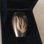 Mini Keepsake Memorial Urn For Ashes In Golden Color Palm With Velvet Box