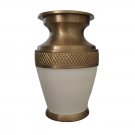 Majestic White Enamel Keepsake Urn Ashes, Cremation Memorial Urns
