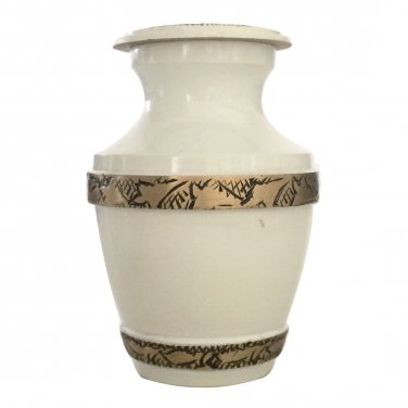 Majestic Pearl White Keepsake Urns, Cremation Memorial Urn