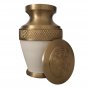 Majestic White Enamel Keepsake Urn Ashes, Cremation Memorial Urns